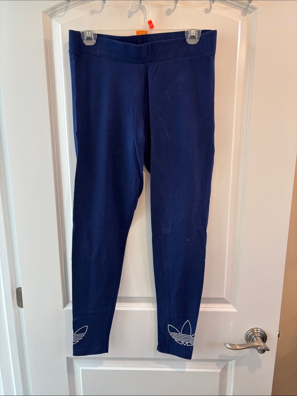 adidas Navy Leggings with Trefoil Ankle Logos